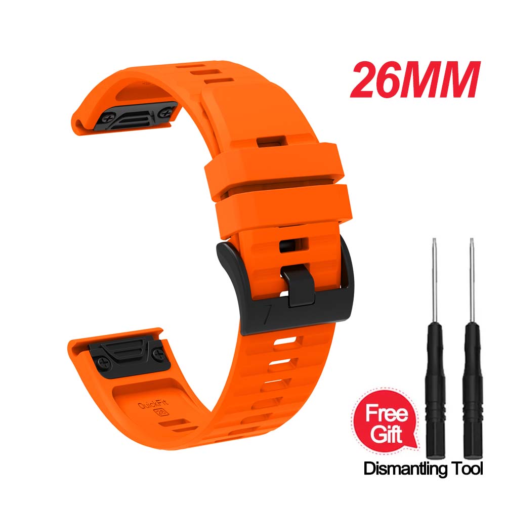 

Correa de silicona QuickFit de 22mm y 26mm para Garmin Fenix 6XPro 5XPlus/Epix Gen 2 7X Pro TACTIX DELTA instinto 2X