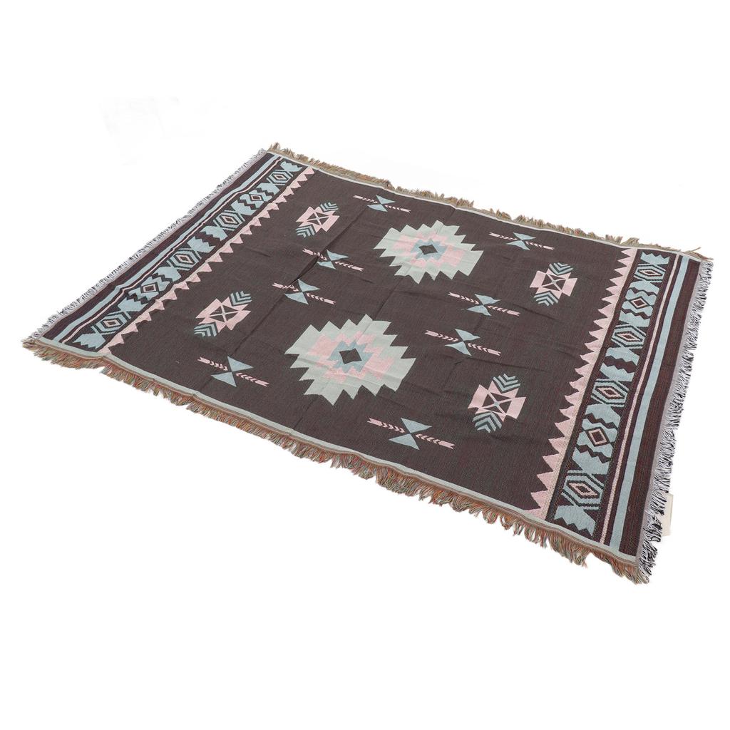 180x130cm Ethnic Style Tablecloth Blanket Retro Cotton Multipurpose Tent Blanket for Picnic Beach