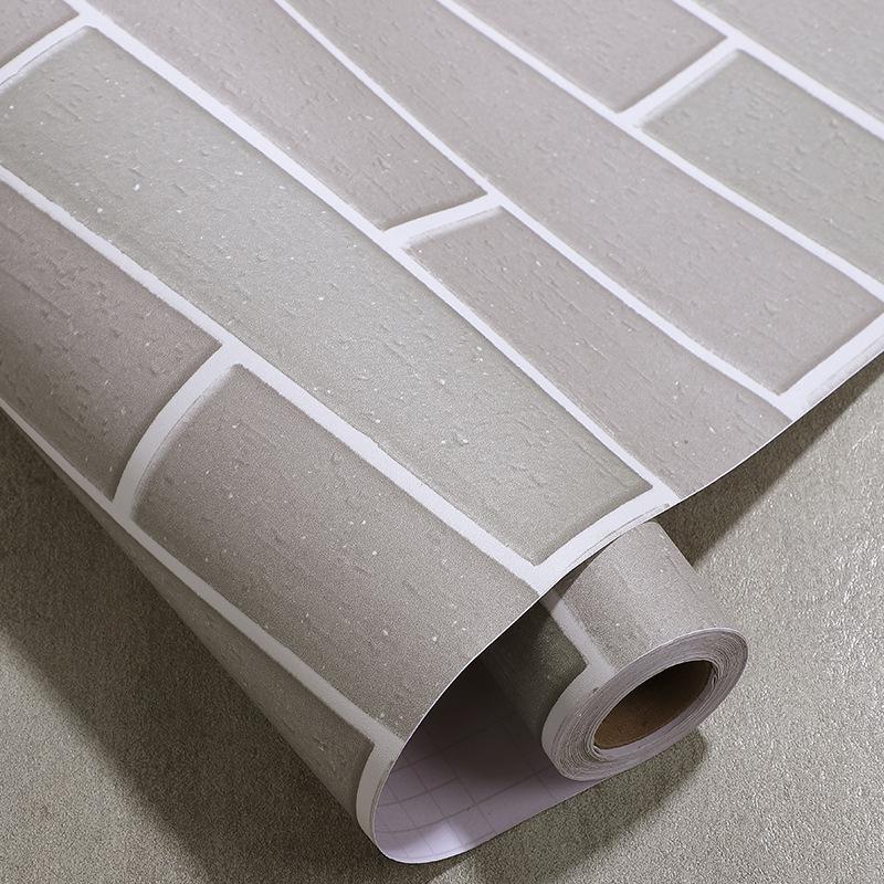 Black Retro Brick Wallpaper: Self-Adhesive, Waterproof, Moisture-Proof, Antique Tile Wall Sticker