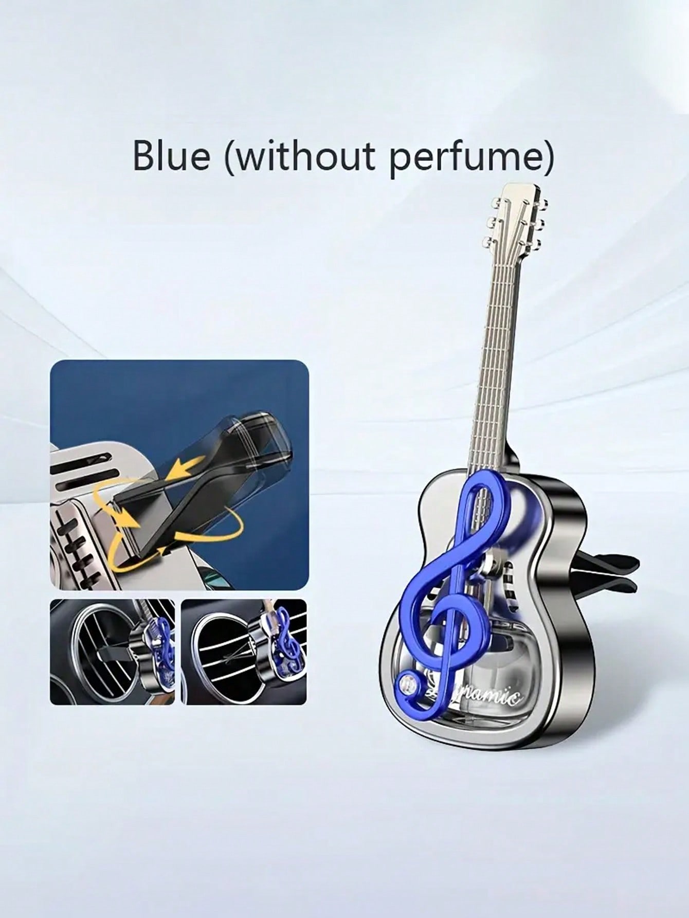 

Musical Guitar-Shaped Car Air Vent Fragrance Pendant – Stylish Car Interior Decor & Aromatherapy Essential синий