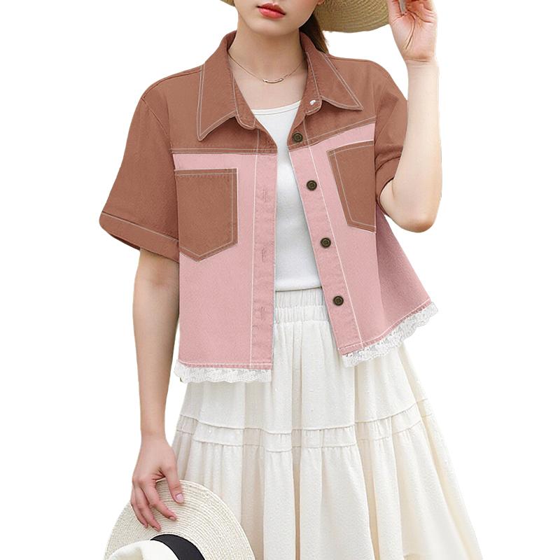 ZANZEA Women Turn Down Collar Summer Casual Short Sleeve Blouse