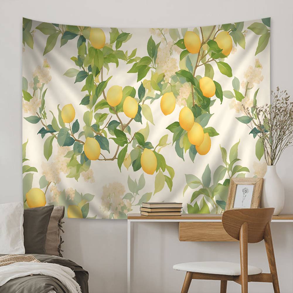 

Fruit Lemon Art Pattern Colorful Tapestry Wall Hanging Bohemian Wall Tapestries Mandala Wall Art Decor 50x70cm