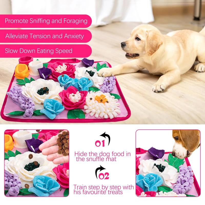 Interactive Snuffle Mat Dogs - Slow Feeder Puzzle Toy Small Medium Breeds Non-Slip Portable Treat Dispensing Pad In
