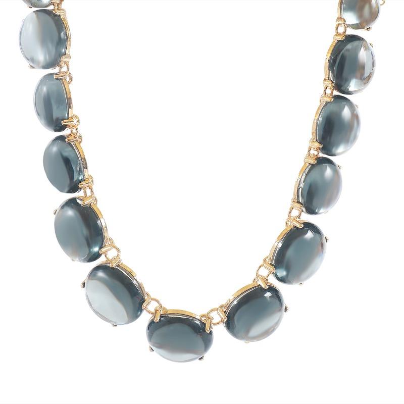 Catena da collo in gel per abbinamento colori Meier, set di orecchini con collana geometrica bohémien ZA da donna