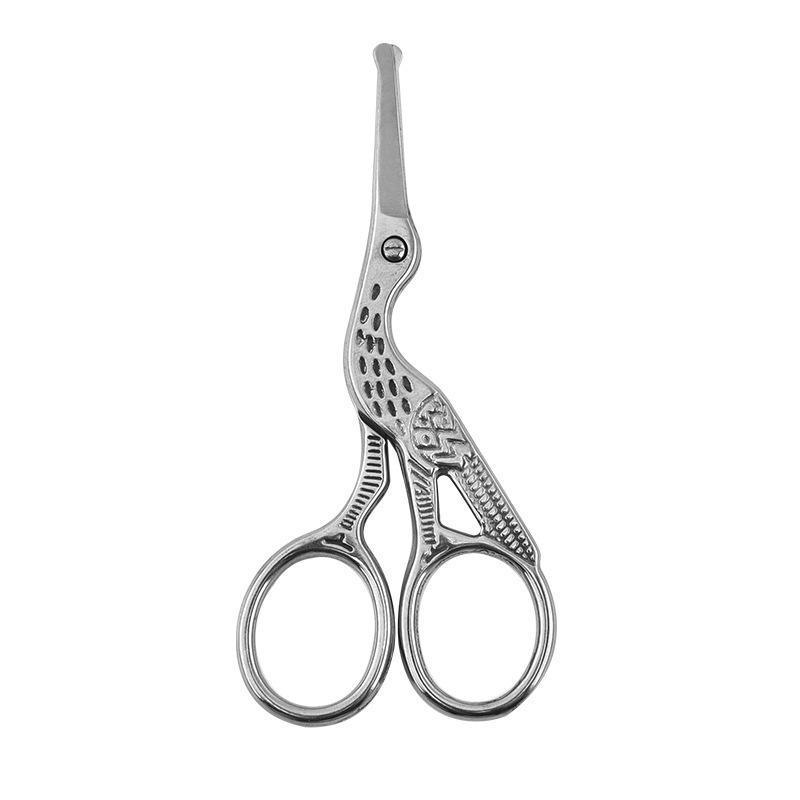 Stainless Steel Eyebrow and Nose Hair Scissors: Rounded Head Trimmer for Beard and Beauty Use