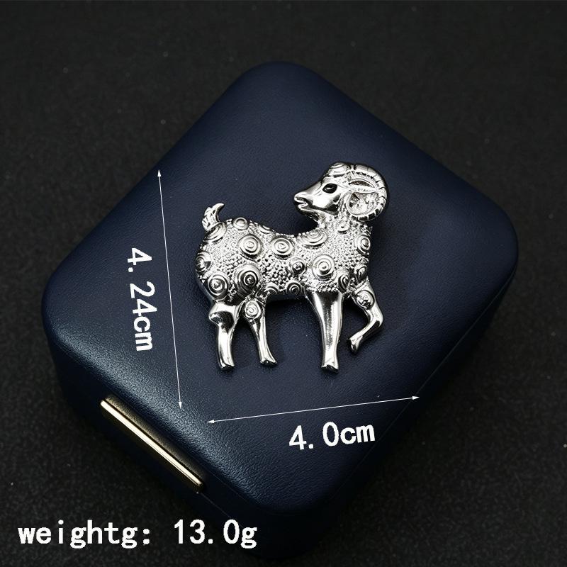 Year of the Sheep Zodiac Brooch: Alloy Sheep Corsage Pin for Women