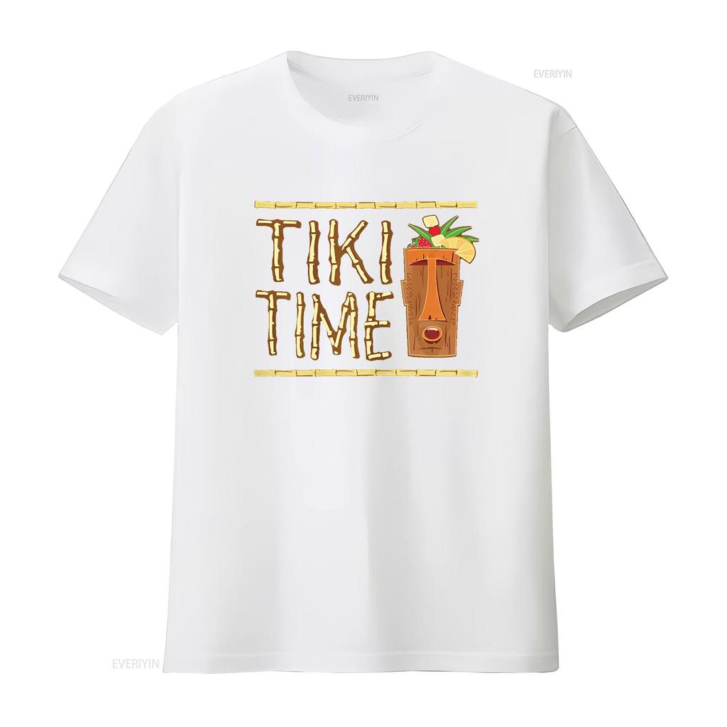 Retro Tiki Bar Design T Shirt vintage Washed Stylish designer clothes Stretched homme Unisex Casual Top For Everyday Wear