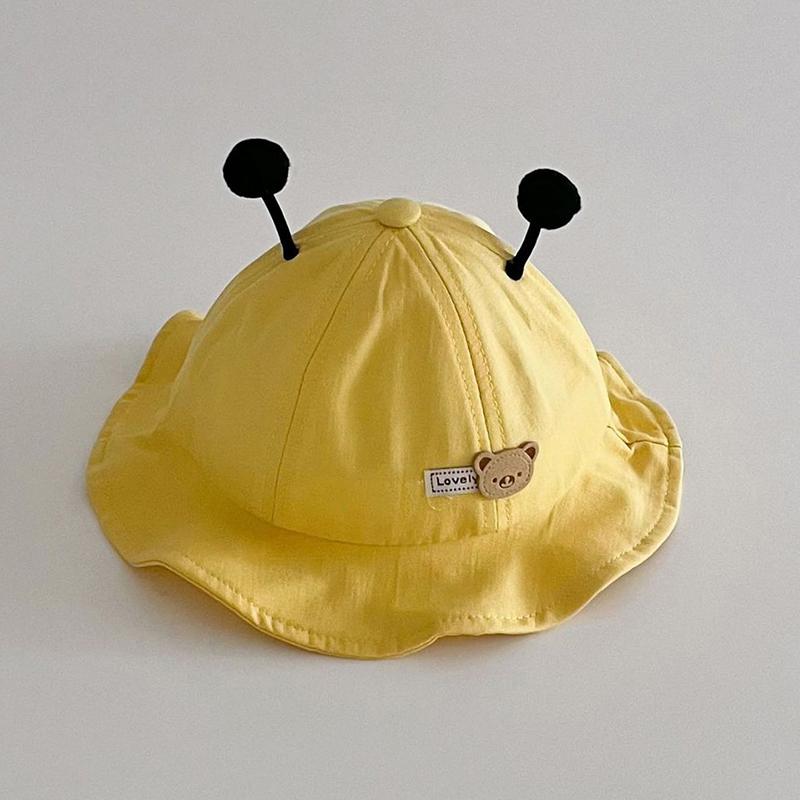 Cute Cartoon Baby Bucket Hat Summer Wide-brim Fisherman Cap for Toddler Boy Girl Solid Color Kawaii Kids Panama Sun Hats