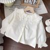 Girls Denim Overall Dress Set With Doll Collar Shirt Two Piece Outfit Stylish Kids Clothing Fashionable Toddler Girl Clothes