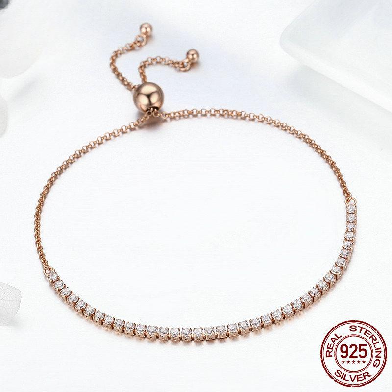 

Женский регулируемый браслет из стерлингового серебра S925, простой и высококачественный браслет с темпераментом Adjustable size