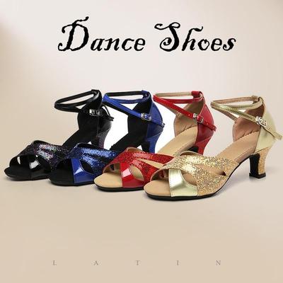 Rubber Bottom Women's Latin Dance Shoes Lady Ballroom Tango Salsa Tap Latin Dancing Shoes for Girls Latin Shoes Summer Sandals