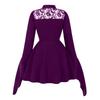 Women's Clothing, Heavy Embroidery, Lace Patchwork, Bow, Bat-sleeve Dress, Performance Costume