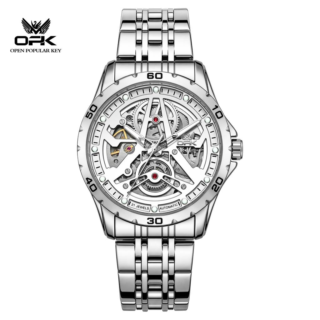OPK 6110 Men's Mechanical Watches Classic Fashion Hollowed Dial Luminous Waterproof Man Business Wristwatch New