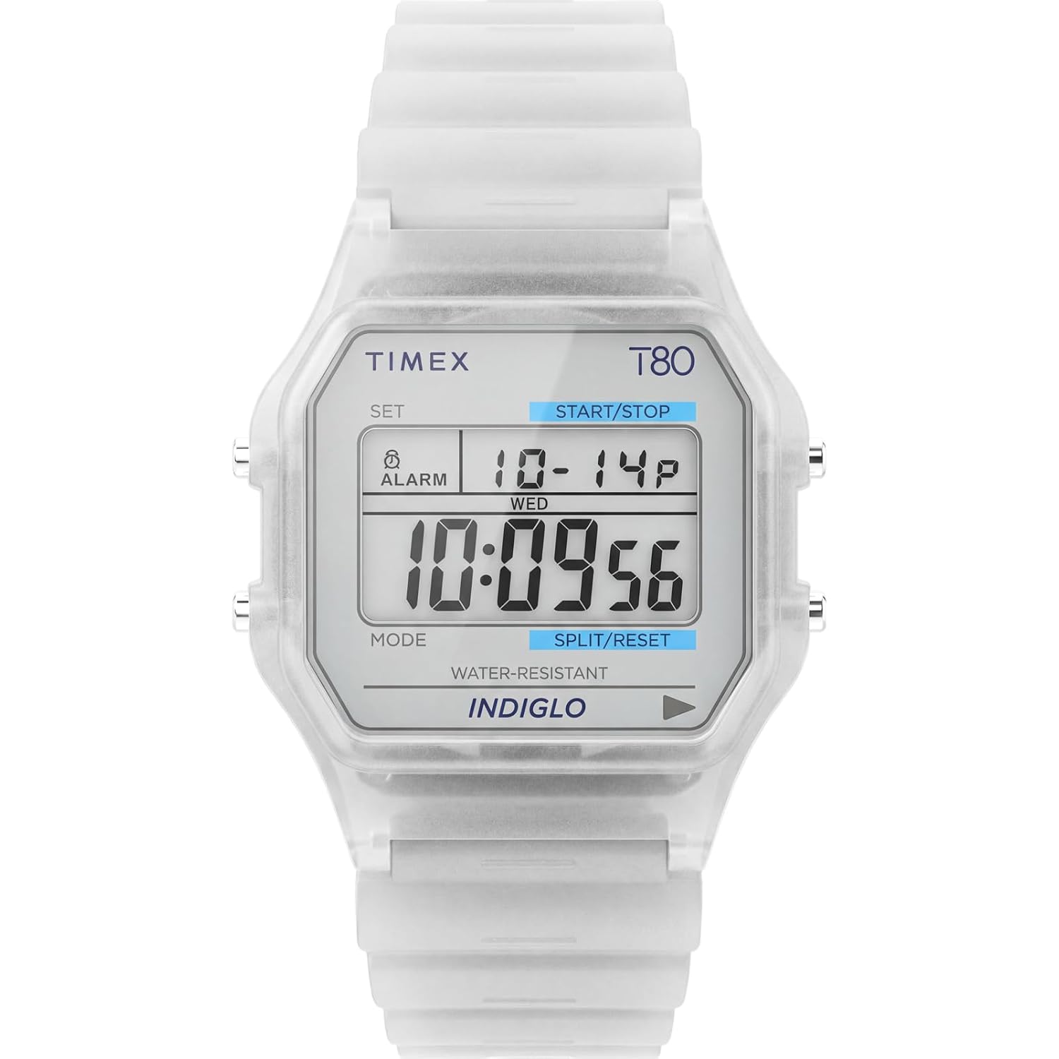 Часы TIMEX T80 Кварцевые Водонепроницаемость 30M Акриловое Прозрачный Циферблат TW2Y36400 Унисекс