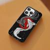 Art Fish Koi Carp Silver Plated Inside Phone Case For iPhone 17 16 15 14 11 12 13 Pro Max Plus X XR XS Max Colored