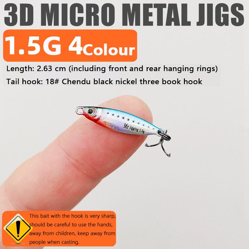 1.5g 3g 5g Micro VIB Lure Mini Metal Spoon Ultra Light 3D Eyes Flash Finish for Trout Panfish Stream Fishing