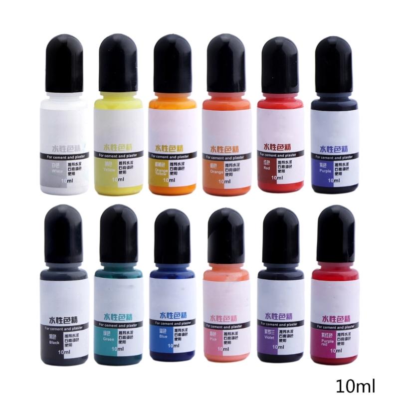 12 Farben Zement Wasserlösliche Farbessenz Gips Pigment für Kreative für Weg Bodenfliese Pflaster Zement Zusatzstoff