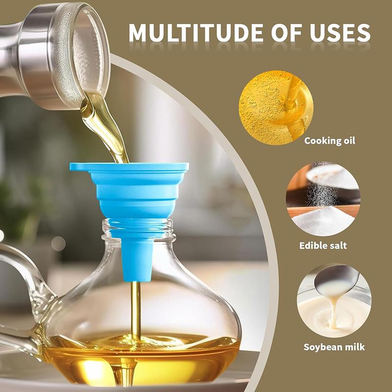 Car Engine Funnel Universal Silicone Liquid Funnel Washer Fluid Change Foldable Portable Auto Engine Oil Petrol Change Funnels