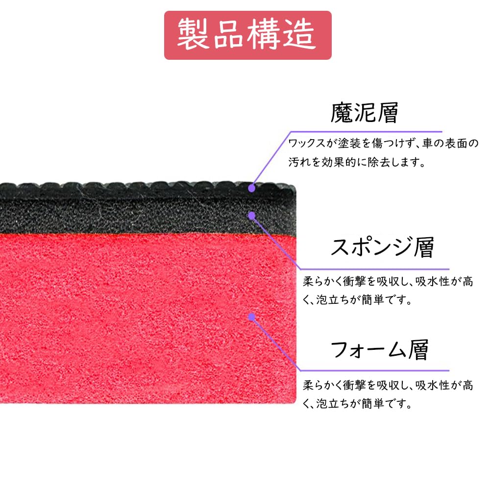 Samcos Car Wash, Iron Dust Removal Sponge, Set of 4, Iron Powder Removal, ,
