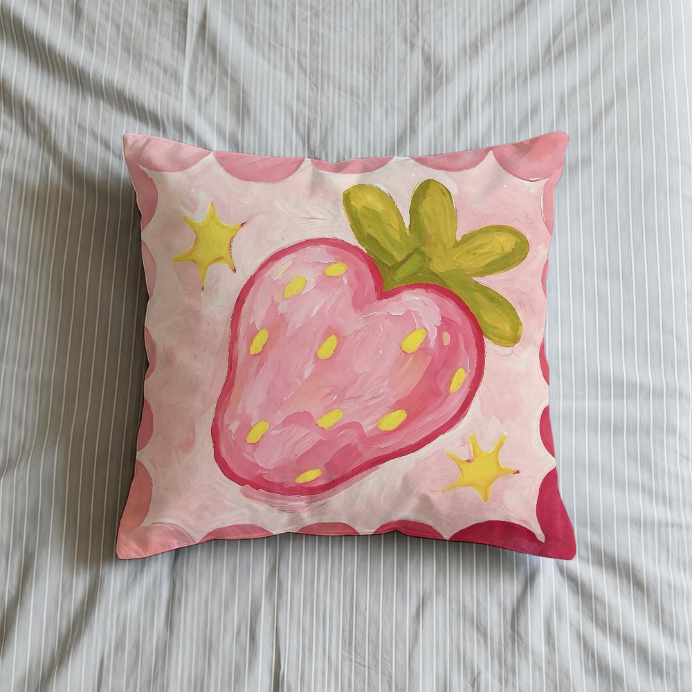 Handpainted Watercolor Fruit Cubes Cushion Cover Square Decorative Throw Pillow Case Sofa Bed Living Room Anniversary Gifts