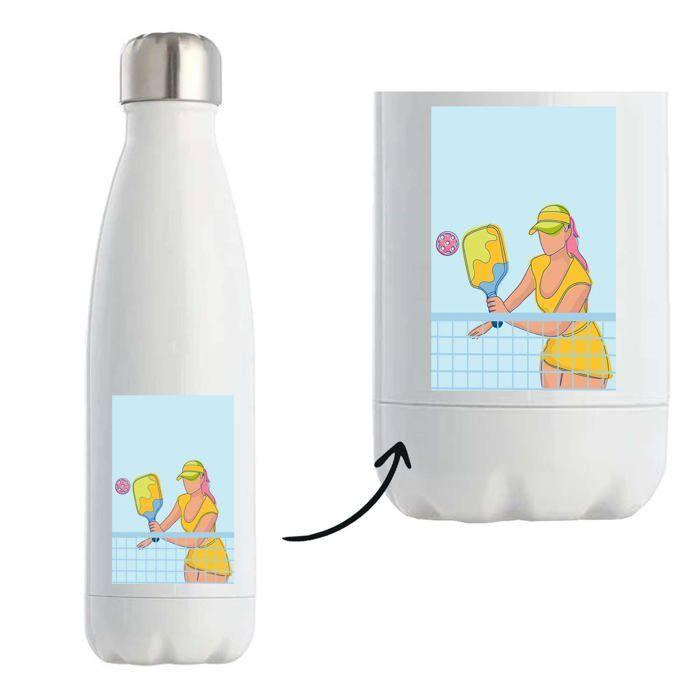 Bouteille isotherme Padel Pop Femme– Gourde Isotherme pour Sport et Quotidien, Accessoire Padel pour Femme, Idée Cadeau Fête des