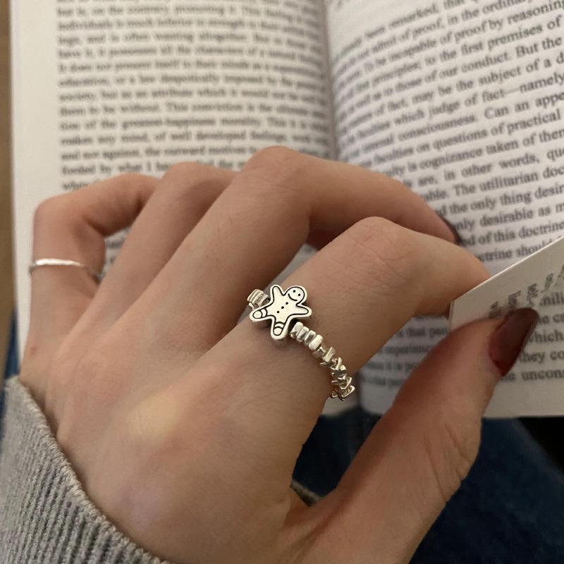 

Cartoon Cute Bear Geometric Ring For Women Fashionable And Versatile Accessory For Spring 2023 J3361