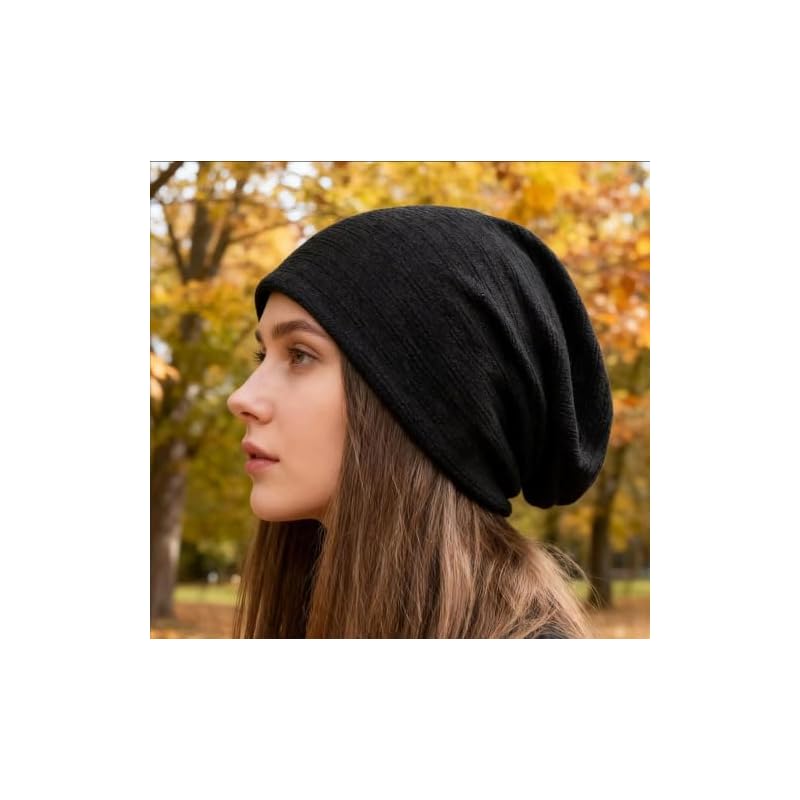 [FukuFuku] Soft Knit Hat for Women and Men, Beanie Hat for Spring, Summer, and Autumn, Medical Hat, Night Cap, Unisex, Thin, Breathable, Head