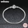 WOSTU 925 Silver Chain Bracelet Original Bangle For Women Fit Authentic Charms Beads Fashion Jewelry Making Bracelet