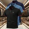 Men's 3Pack Set Short-Sleeve Polo Shirt with 3Button,2Tone Cuffs Moisture-Wicking Ideal for Golf, Commuting, and Casual Wear