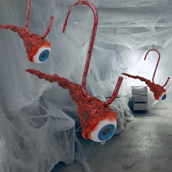 Halloweenská dekorace vytrženého očního jablka Strašidelné falešné oční bulvy s háčkem Gotická domácí dekorace pro halloweenskou akci/párty