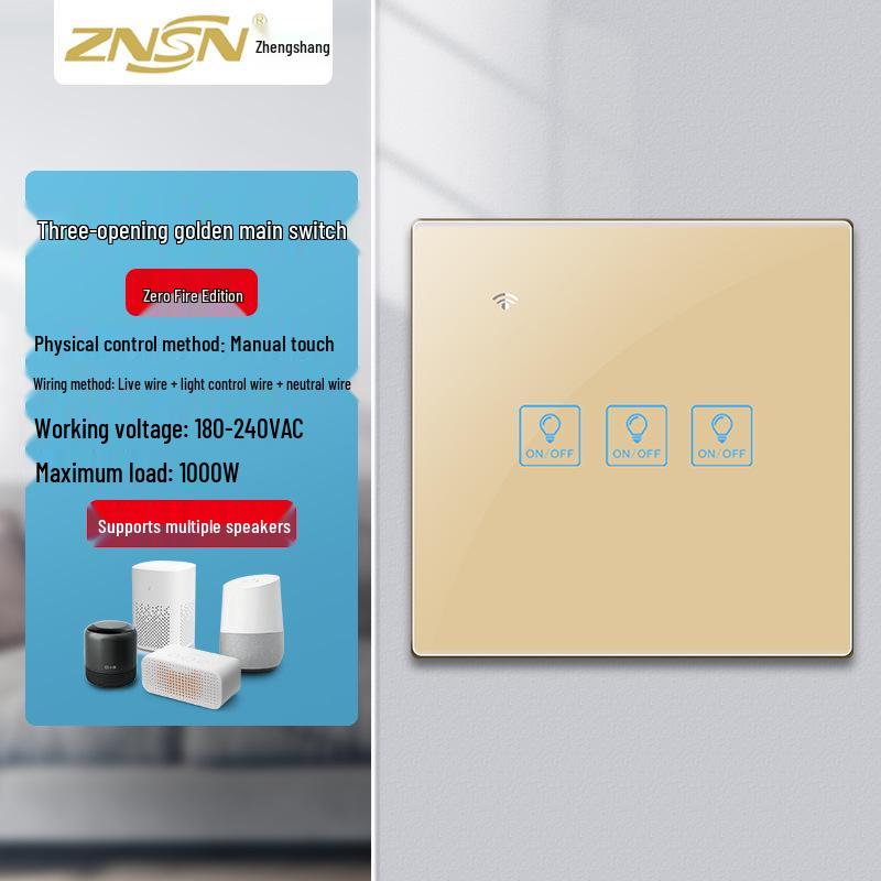 Zhengshang C4 Smart WiFi Graffiti Switch with Voice Control for Alexa/Google, EU Standard