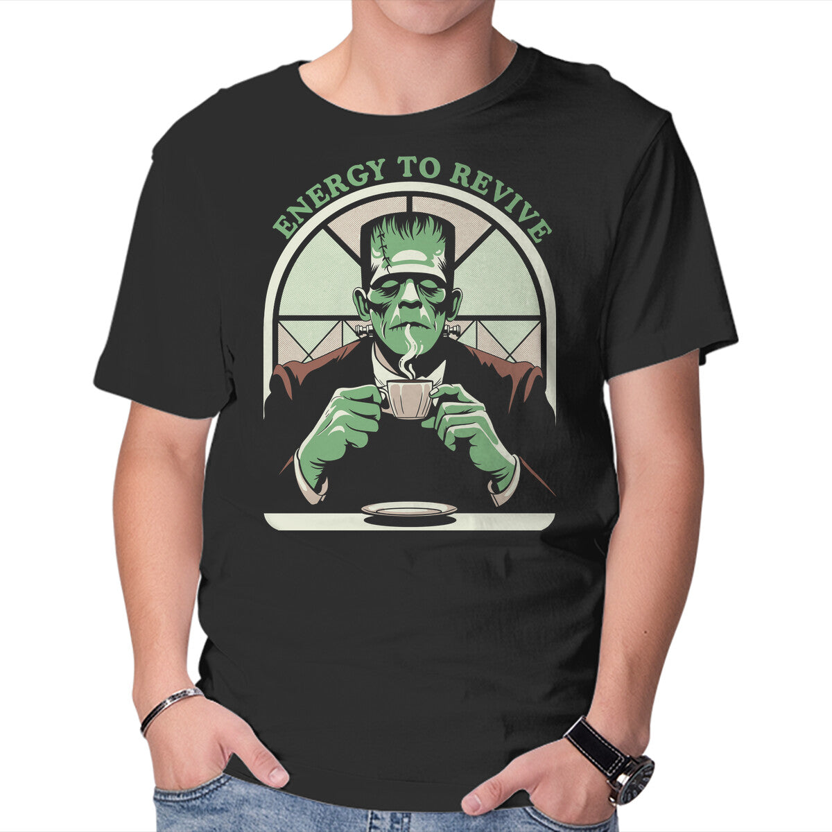 Unisex Crew Neck T-Shirt Energy To Revive Graphic Short Sleeve Casual Tee XXXXL