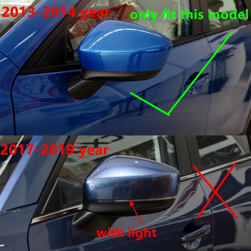 Cafoucs Car Rearview Mirror Cover Cap Shell Housing For Mazda CX-5 CX5 2012 2013 2014 Accessories