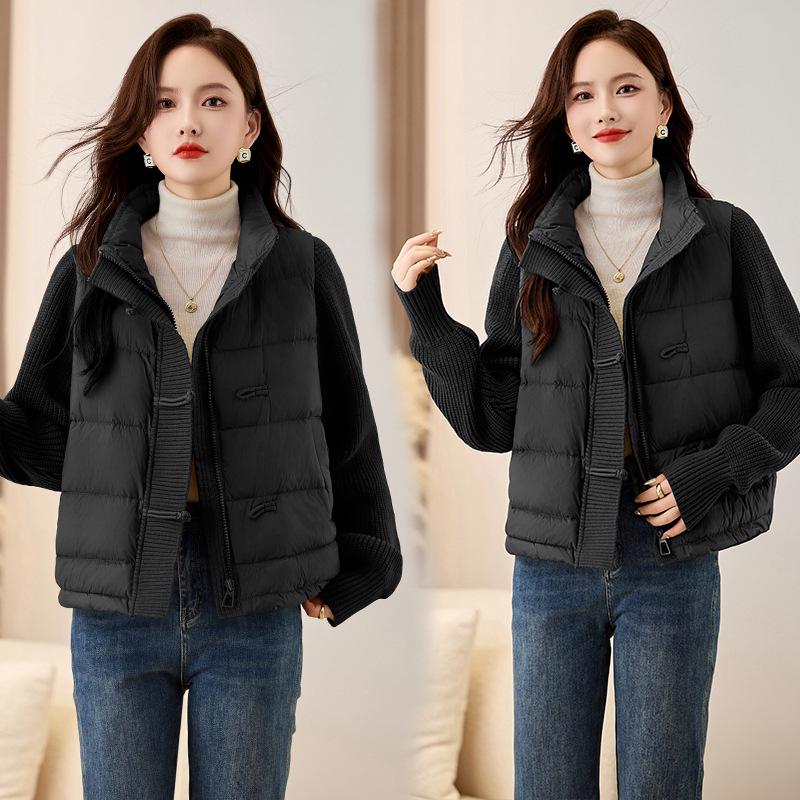 

Женский зимний пуховик со стойкой - Маленький размер, Свободный крой, Стильный и теплый (Стиль YX86207) M 90-110 kg чёрный