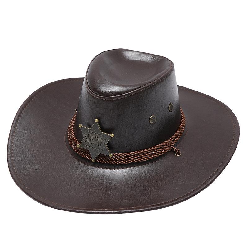 European, American and Western Cowboy Jazz Hat Big Eaves Cowboy Hat Outdoor Sun Hat Men's Riding Hat