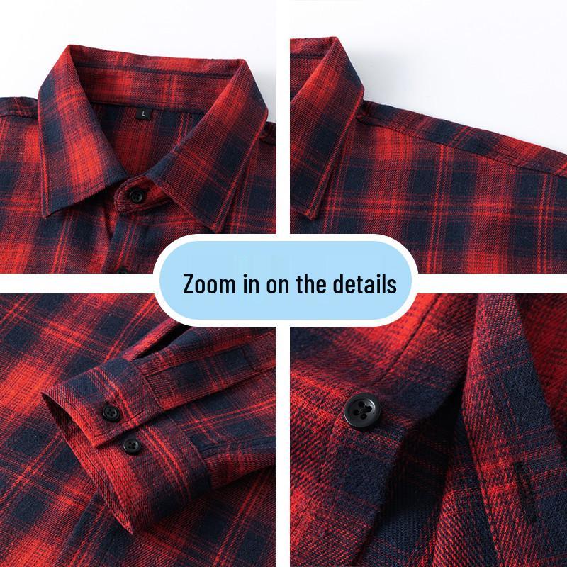 Men's Retro Plaid Long Sleeve Shirt - Casual Fashion Jacket for Autumn and Spring