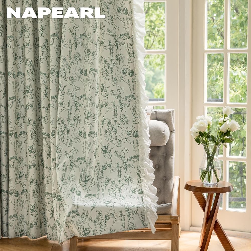 1PC NAPEARL 70-85% Shading Blackout Curtain Printed Flower Curtains Window Drapes For Living Room