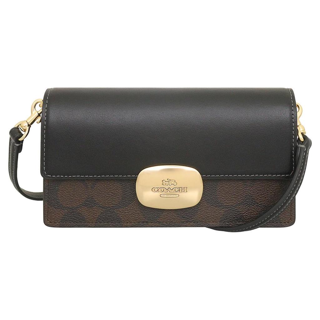 Bag FCP044 CP044 Brown X Black Eliza Signature PVC Leather Small Flap Crossbody [Coach] (Shoulder Bag) Women's [Outlet Item] [Brand] [Item]