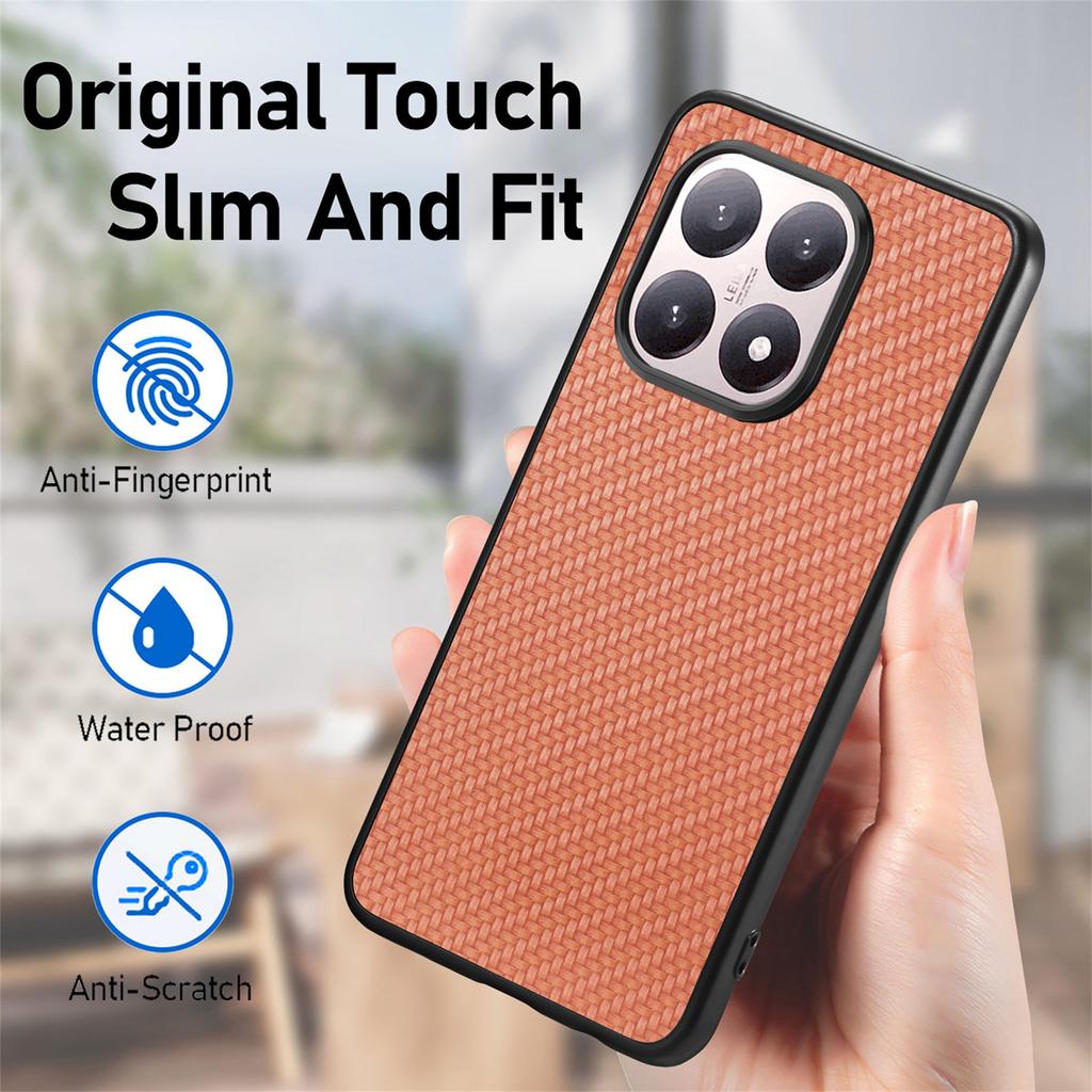 For Xiaomi 15T Case Carbon Fiber Texture PU Leather + PC + TPU Phone Cover