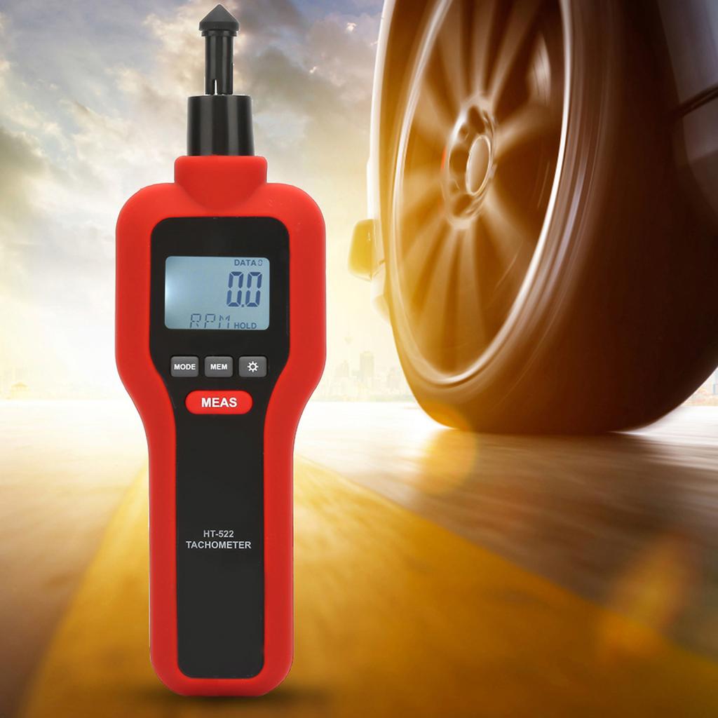 Handheld Non Contact 2 99999& Contact 2 19999 LCD Digital Tachometer Tach Rotate Speed Meter