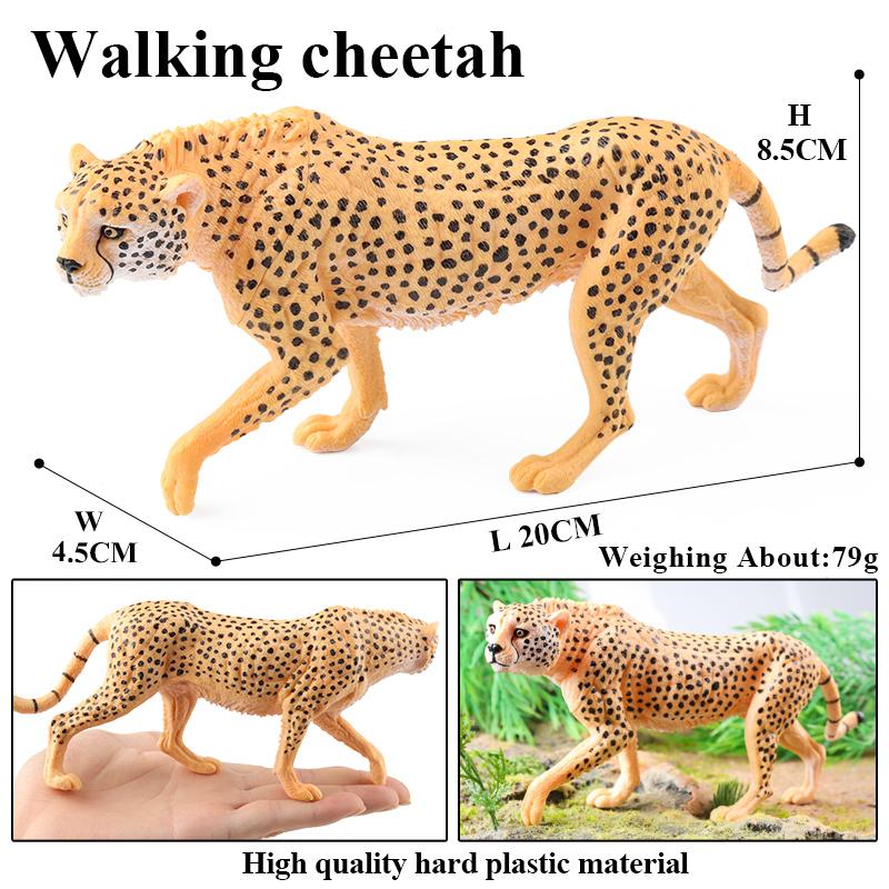 Oenux Wild Animal Lion Tiger Bear Wolf Rhinoceros Cheetah Antelope Hippo Elephant Zebra Model Action Figures Kids Toy Cute Gift