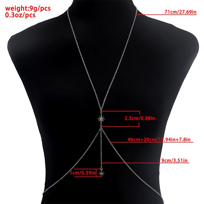Simple Summer Sexy Body Bikini Chest Chain Harness Chain Jewelry Charm Body Necklaces Chain For Women Fashion Jewelry Gift