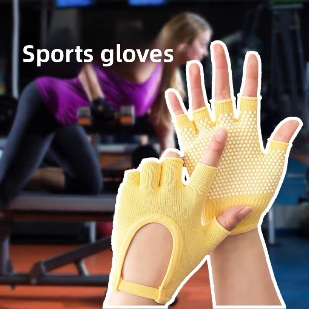 Warm Half Finger Yoga Gloves Antislip Sport Riding Mittens Windproof Gym Fitness Gloves  Outdoor