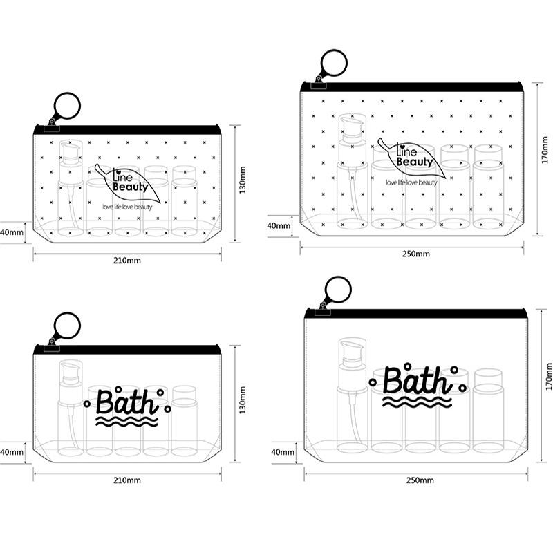 Fashion Women Clear Cosmetic Bags PVC Transparent Toiletry Bags Travel Organizer Necessary Beauty Case Bath Wash Makeup Bag