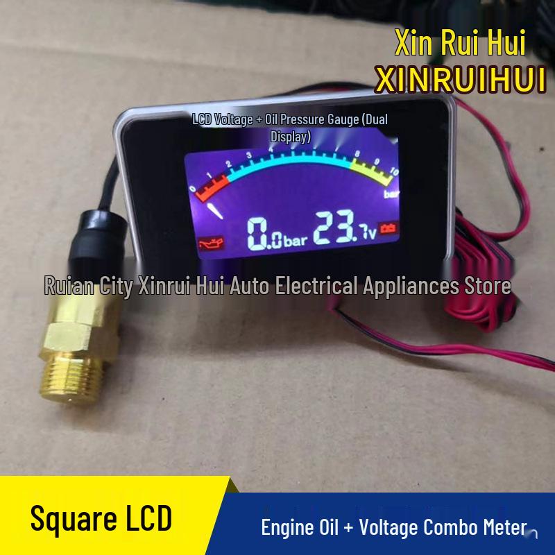 Universal 12/24V Digital Engine Oil Pressure & Voltmeter Gauge