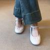 Sheepskin version~ Niche design simple round head Mary Jane shoes women's new models are not tired of commuting versatile flat-soled single shoes