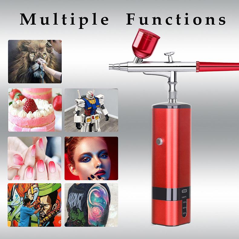 High-Pressure Beauty Airbrush Kit: DIY Spray Painting, Oxygen Infusion & Hydrating Mist Tool.