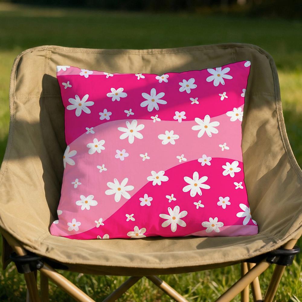 Colorful Daisies Cushion Cover Soft Reversible Durable Pillow Cover MultiScene Use for Home Car Daily Comfort