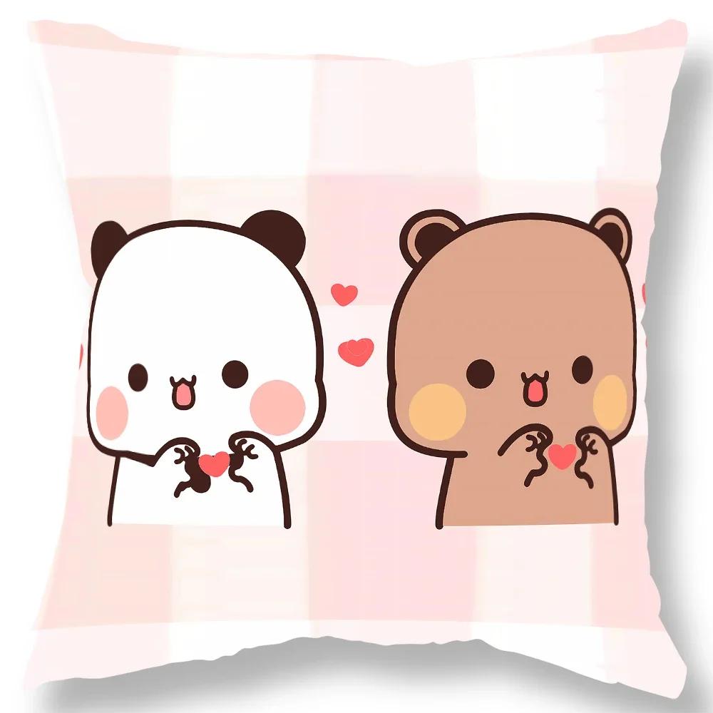 Niedlicher Bären-Print Kissenbezug Geschenk Kawaii Cartoon Animation Wohnzimmer Sofa Kissenbezug Zuhause Schlafzimmer Raum Dekoration