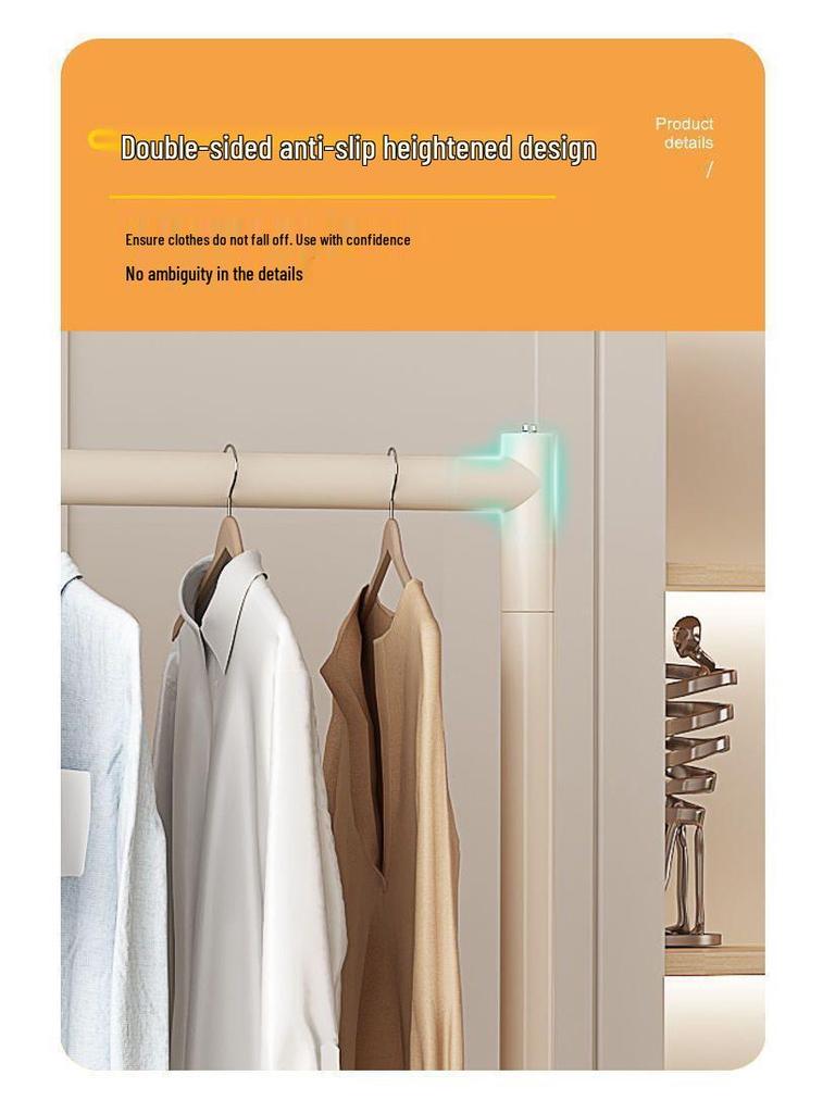 Double Layer Floor Standing Clothes Rack for Bedroom and Balcony